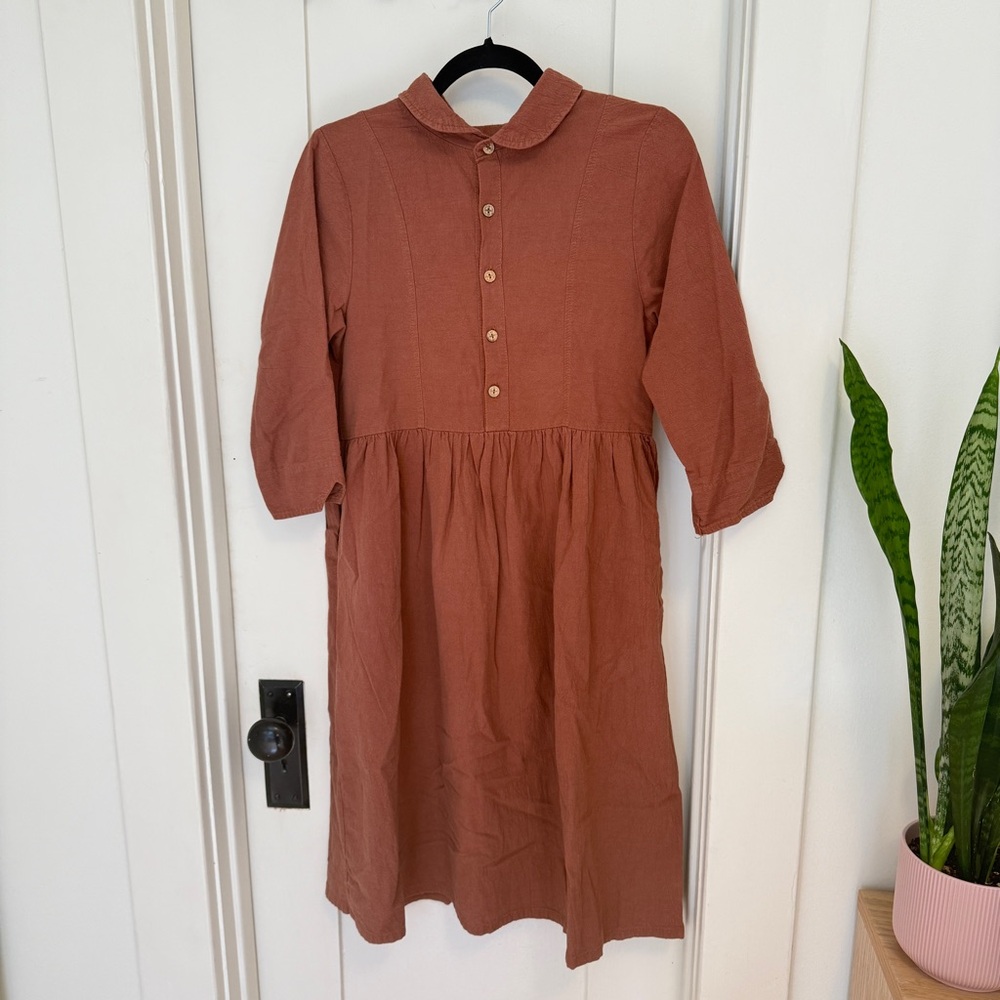 Burgundy Button-Up Dress